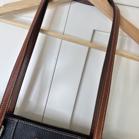 Dooney & Bourke Lexington Black Pebbled Leather Double Handle Zipper Tote Bag - Picture 7 of 13